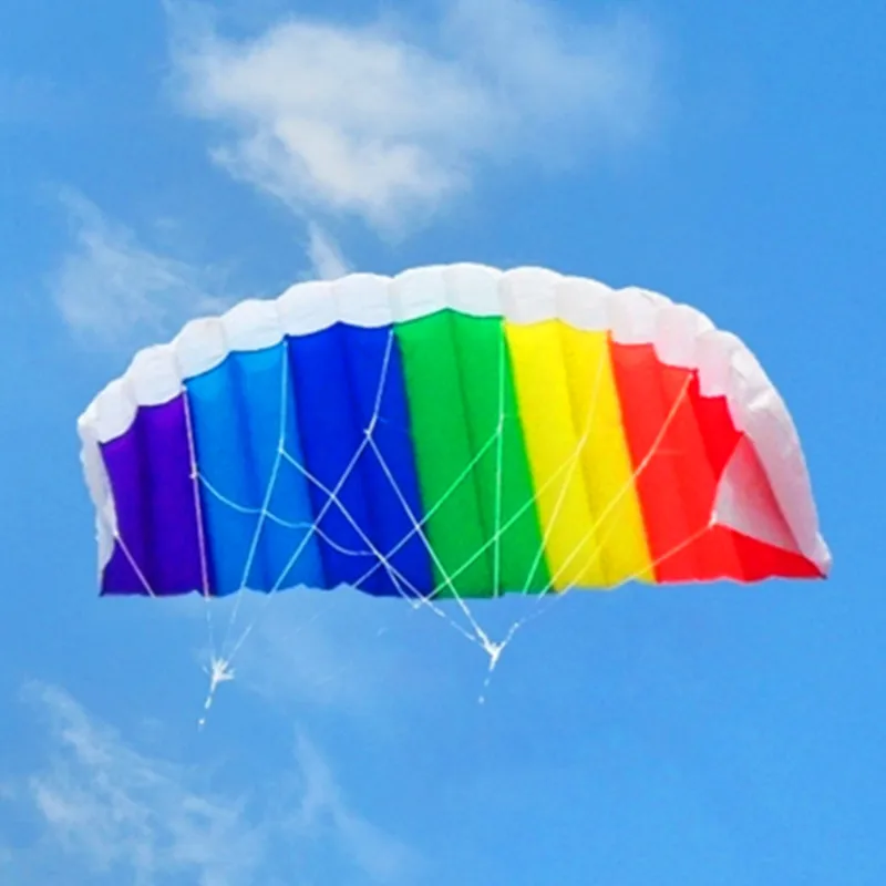 free shipping dual line parafoil kite flying tools line power braid sailing kitesurf rainbow outdoor toys sports beach weifang free global shipping
