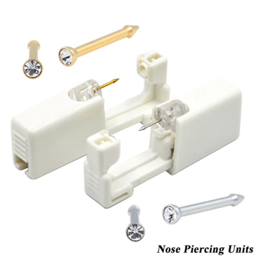 1 Set Disposable Safe Sterile Piercing Unit For 2mm Nose Studs Piercing Gun Piercer Tool Machine Kit Stud Earring Body Jewelry