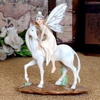 fashion home decoration fairy decoration gift smallsweet resin europe fairy on horse home decor