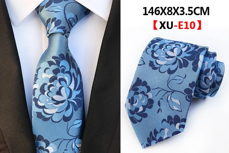 XU-E10 Мужской модный деловой классический цветок 8 см галстуки для мужчин жаккардовый Свадебный галстук галстуки Hombre Нежные мужские аксессуары - Цвет: XU-E10