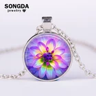 Буддийская религиозная Мандала ожерелье Йога чакра Волшебный Лотос стекло кабошон подвеска Священная Геометрия Модные женские ювелирные изделия подарки