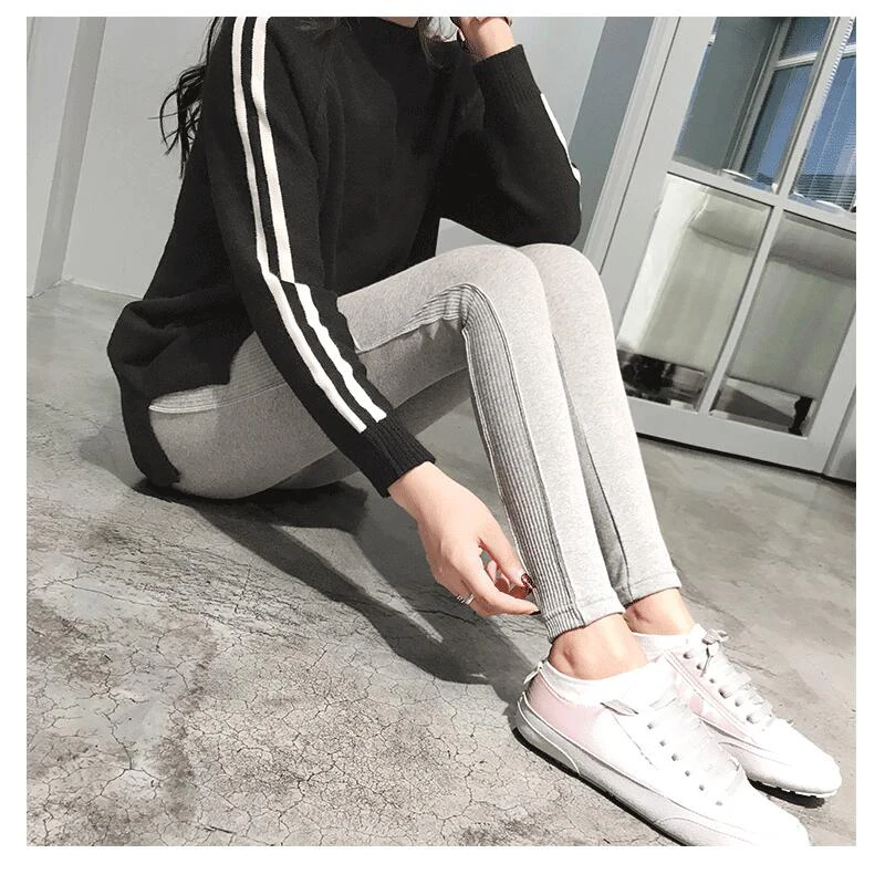 Jvzkass 2019 plus cashmere  female wear autumn and winter new thick high waist  warm pants thread trousers cotton trousers Z84