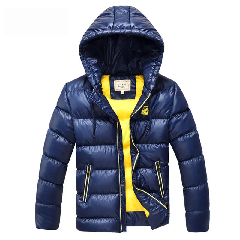 navy blue Детские зимние пальто для мальчиков; коллекция года; модные парки с капюшоном для мальчиков; стеганые куртки; плотная теплая верхняя одежда; пальто; Одежда для мальчиков; От 7 до 16 лет; BC351 - Цвет: navy blue