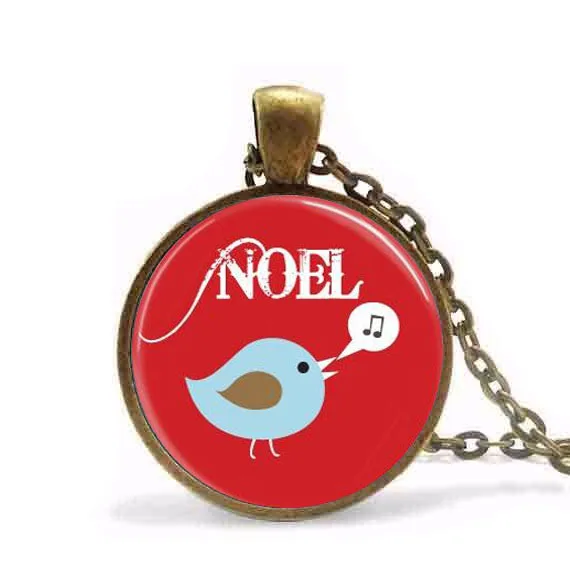Бесплатная доставка Рождественские ювелирные изделия птица ожерелье Noel Songbird арт
