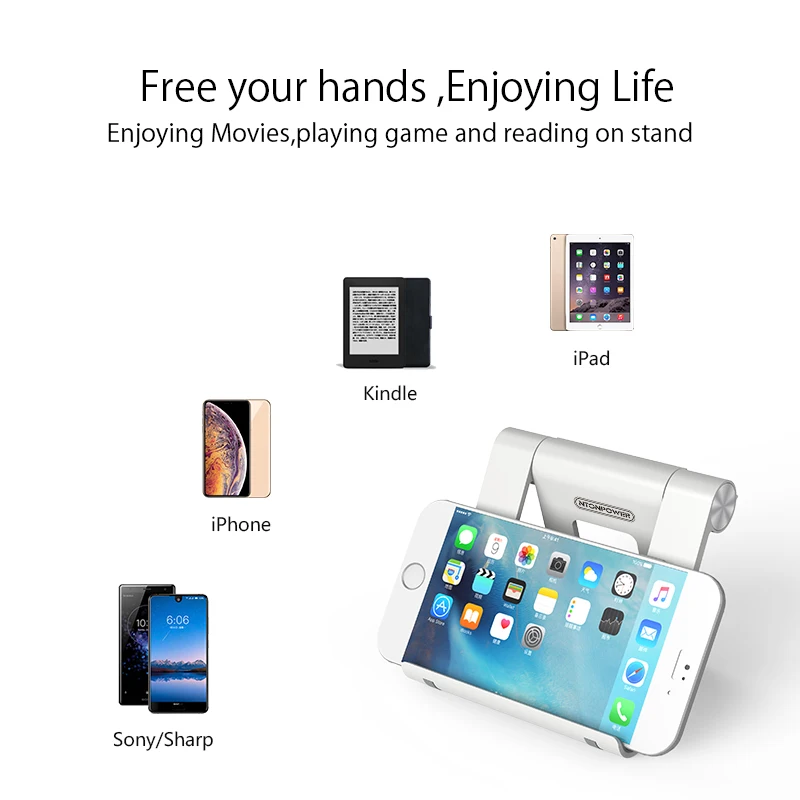 ntonpower phone stand holder for iphone 8 x 7 tablet stand 360 degree adjustable mobile phone holder foldable desk phone holder free global shipping
