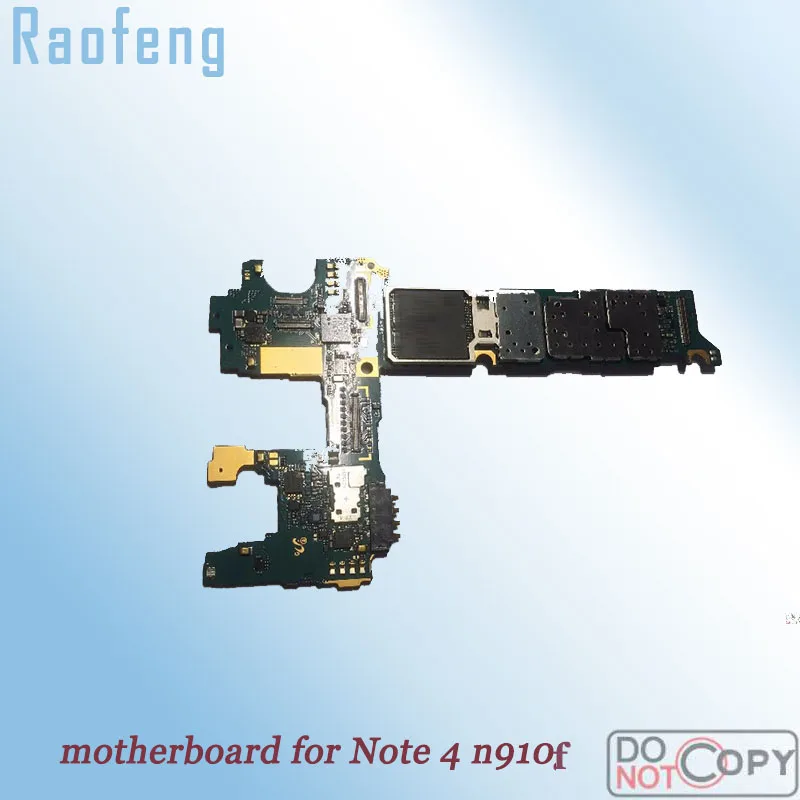 Разблокированная материнская плата Raofeng для Samsung galaxy note 4 n910f разобранная