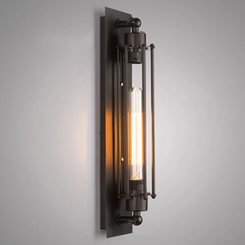Винтажная настенная лампа железный черный настенный светильник промышленный