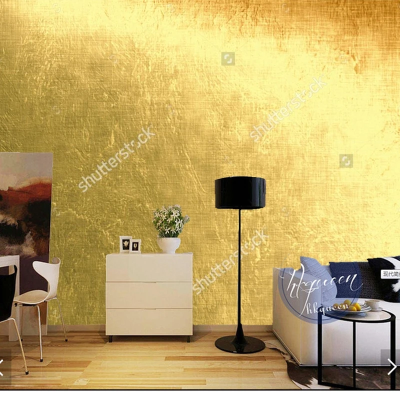 

Фотообои на заказ, золотистые металлические, современные настенные виниловые обои для гостиной, спальни, гостиницы