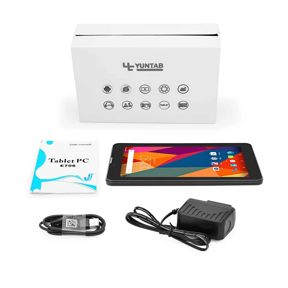 Yuntab 2 цвета 7 дюймов E706 Android 5 1 планшет четырехъядерный емкостный экран 1024*600 с