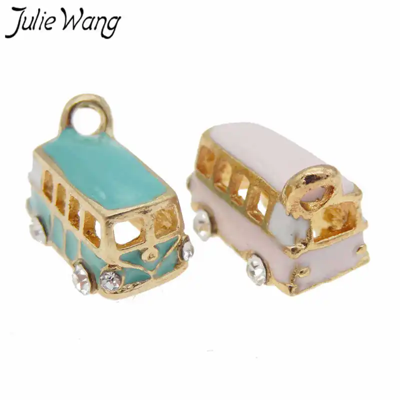 2 шт. очаровательные маленькие подвески из сплавов в форме полого автобуса