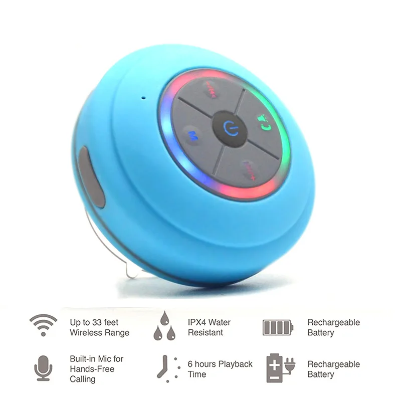 Speaker caixa de som altavoz Waterproof Wireless Bluetooth speaker Bathroom Mini Fashion Musical Instruments With Suction cup |