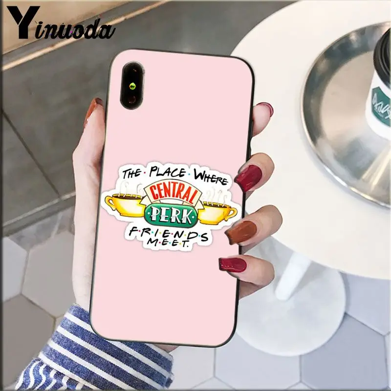Yinuoda Центральная кофейня кофе с надписью ТВ шоу friends (Черная мягкая крышка чехол