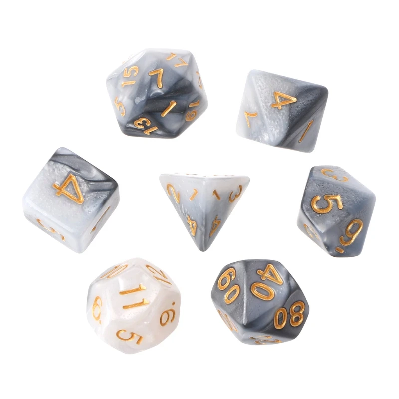 7 шт./компл. акриловые полигедральные кости для TRPG настольной игры Подземелья и