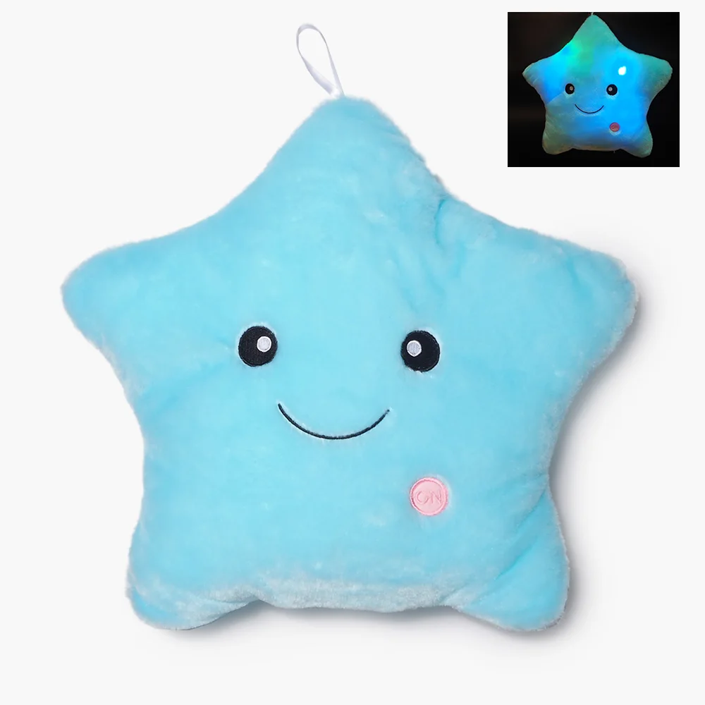 Little J Smiley светящаяся Подушка Рождественские игрушки Светодиодная лампа подушка плюшевые подушки красочные звезды детские игрушки Детский подарок на день рождения - Цвет: WJ383B