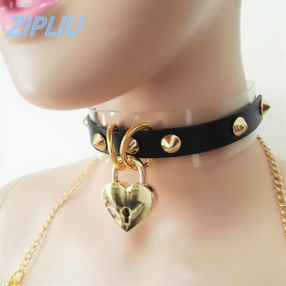 Модный кожаный чокер в стиле Харадзюку ручной работы с заклепками форме сердца