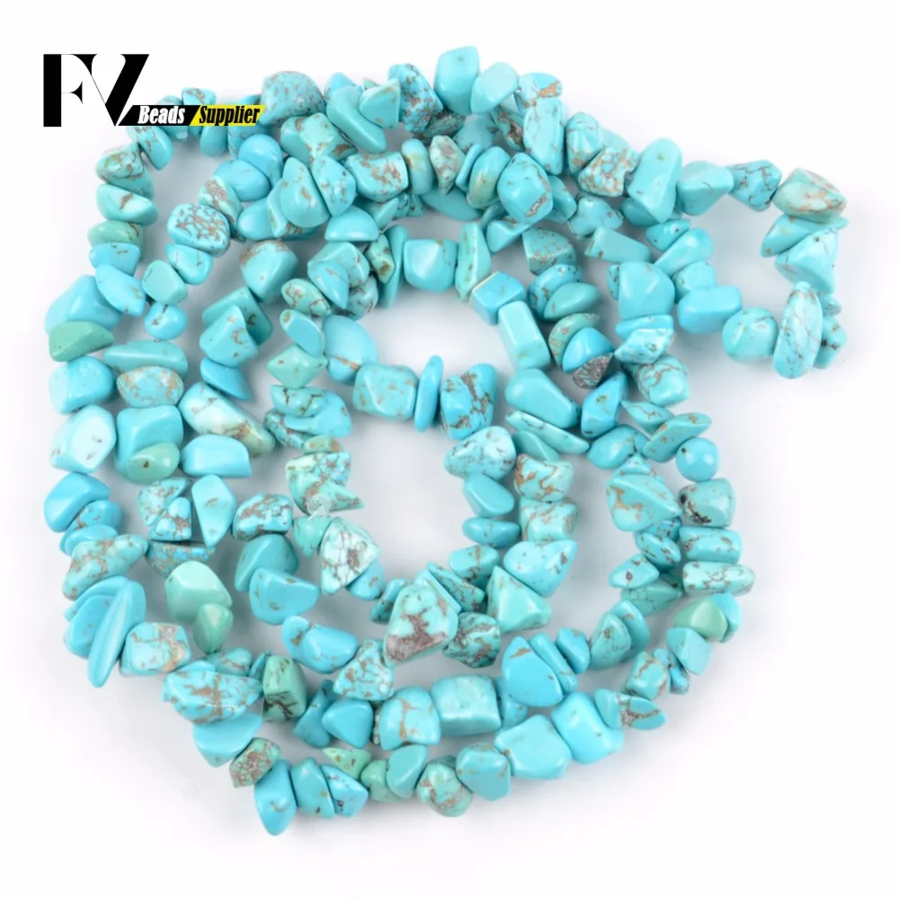 Натуральный голубой бирюзовый бусины чипсы для Needlwork изготовления ювелирных