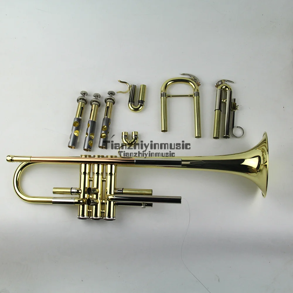

1PCS Professional trumpet C key Professional Yellow brass body +case