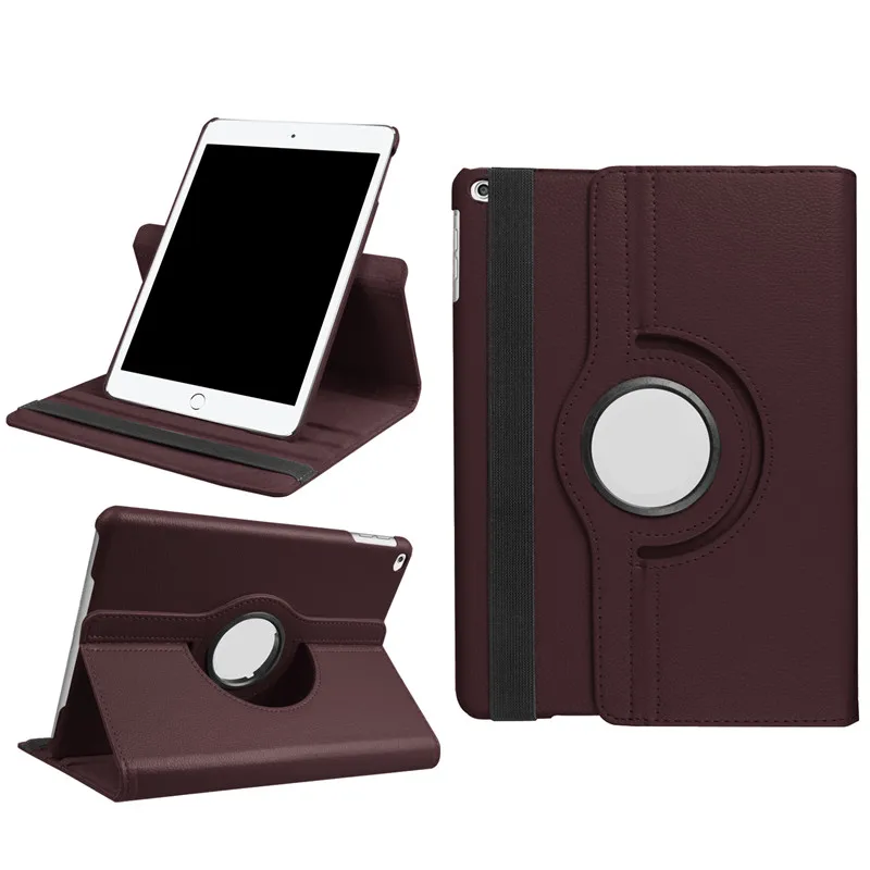 Brown Чехол для iPad 9,7 градусов вращающийся на 360 градусов смарт-чехол с функцией автоматического пробуждения/сна из искусственной кожи чехол для iPad 9,7 дюймов - Цвет: Brown