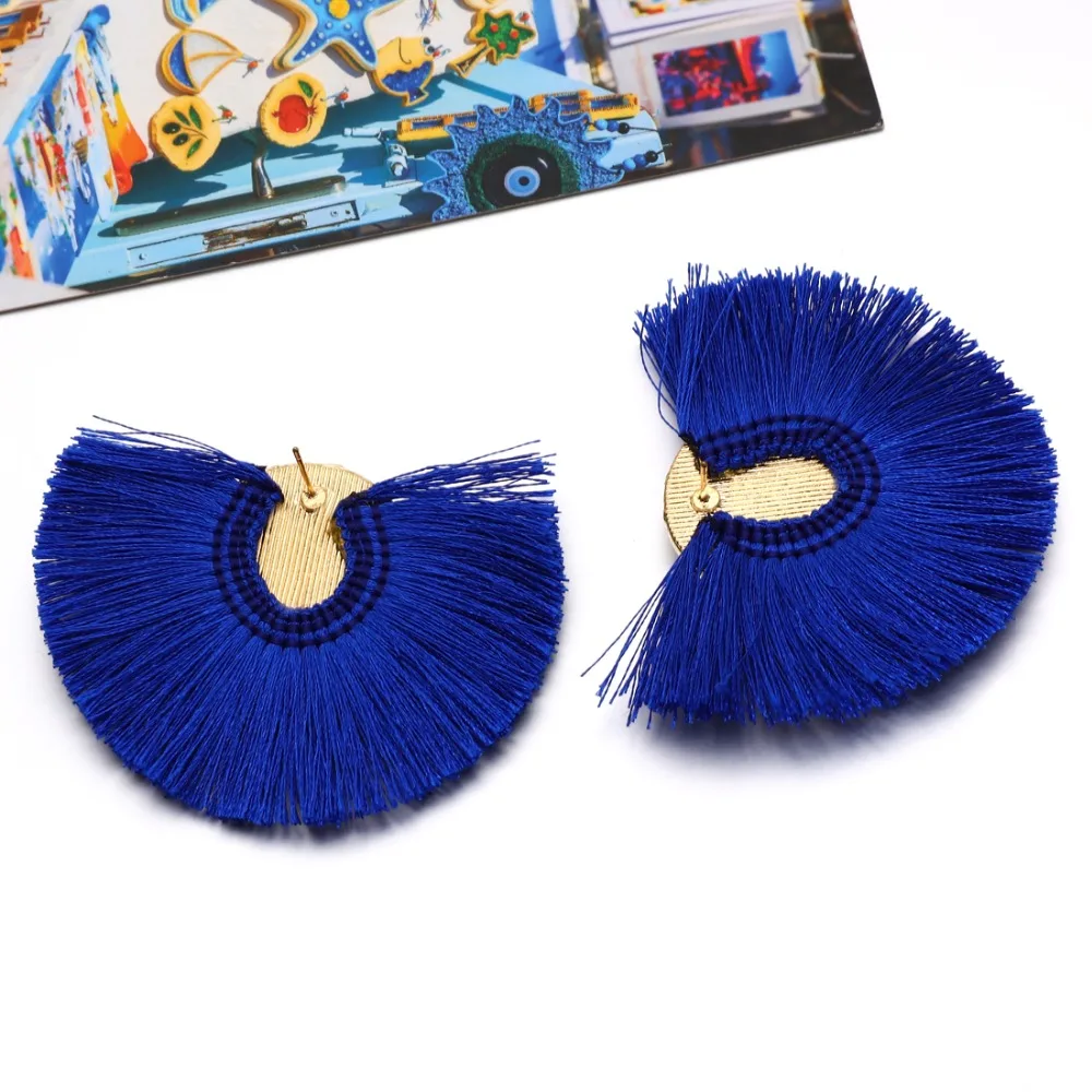 Fashion Tassel Earrings for Women Big Fringe Earings Jewelry Female Summer Style Ethnic Hanging Stud | Украшения и аксессуары