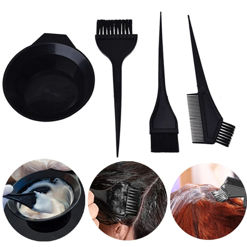 5pcs/Set Hair Color Dye Bowl Comb Brushes Tool Kit Set Tint Coloring Brush Twin High Quality Headed | Красота и здоровье
