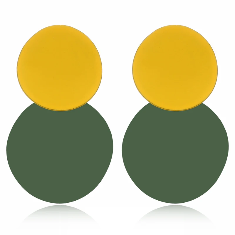 Yellow Green XIYANIKE элегантные круглые металлические неровные серьги для женщин НОВЫЕ геометрические серьги из сплава модные ювелирные изделия подарок 3 цвета E249 - Окраска металла: Yellow Green