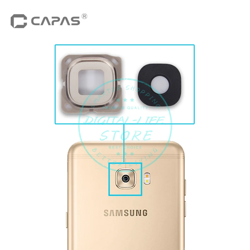 Для Samsung Galaxy C5 C5000 C7 C7000 задняя камера стеклянная крышка объектива с кольцом