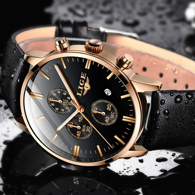 Часы LIGE мужские спортивные светящиеся деловые кварцевые | Наручные часы