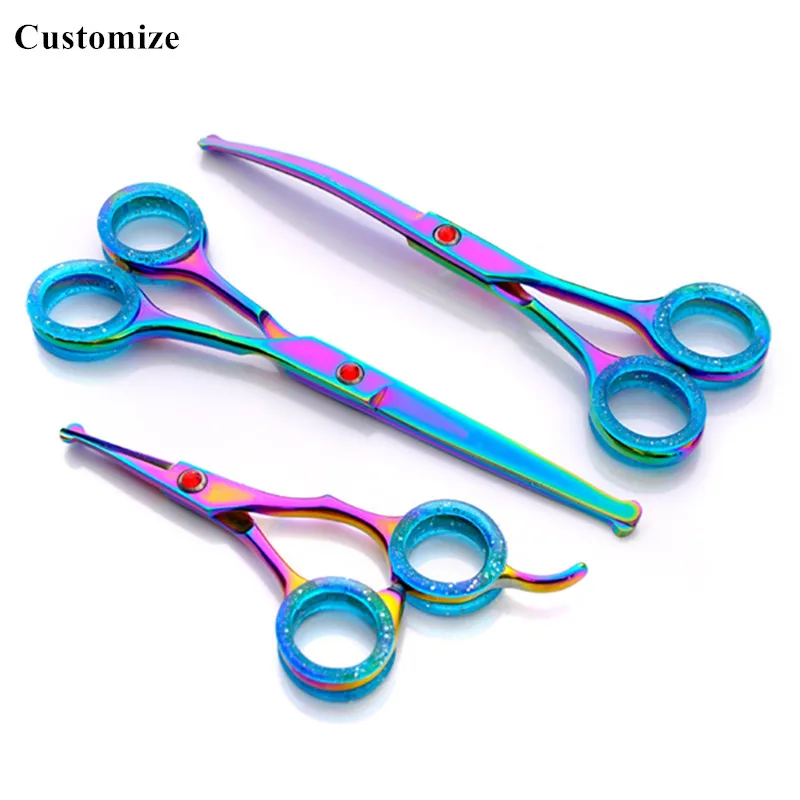 

Customize 3 kit professional Round head Japan 6.5" pet dog grooming hair scissors shears cutting barber hairdressing scissors