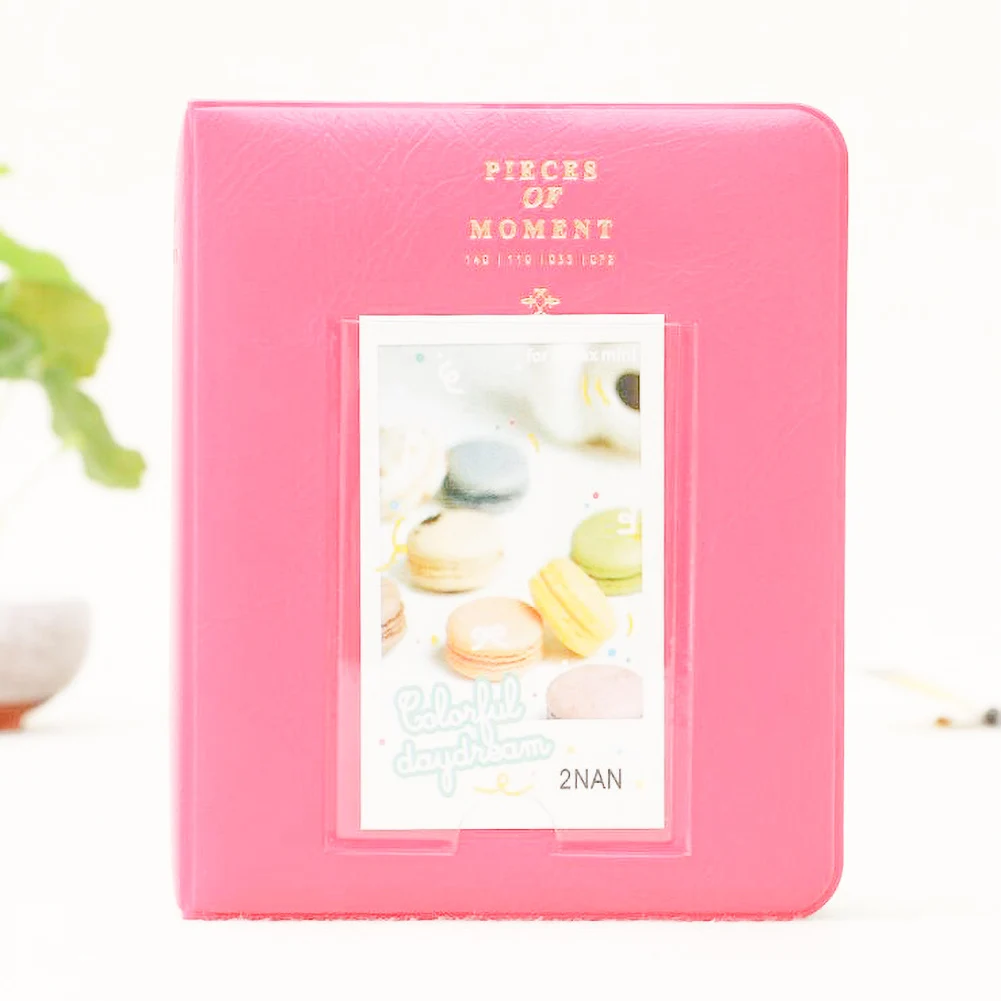 Peach Red 64 кармана 3 дюйма мини мгновенный Polaroid памяти фотоальбом фото подарочная упаковка для Fujifilm Instax мгновенный чехол альбом для фотографий - Цвет: Peach Red