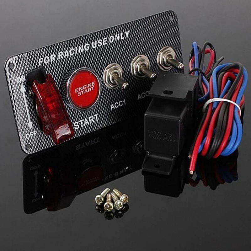 Кнопка запуска гоночного автомобиля Переключатель зажигания ПАНЕЛЬ выключатели