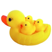 4pcsset cute duck child bath toys squeaky duck small baby family bath toys yh934