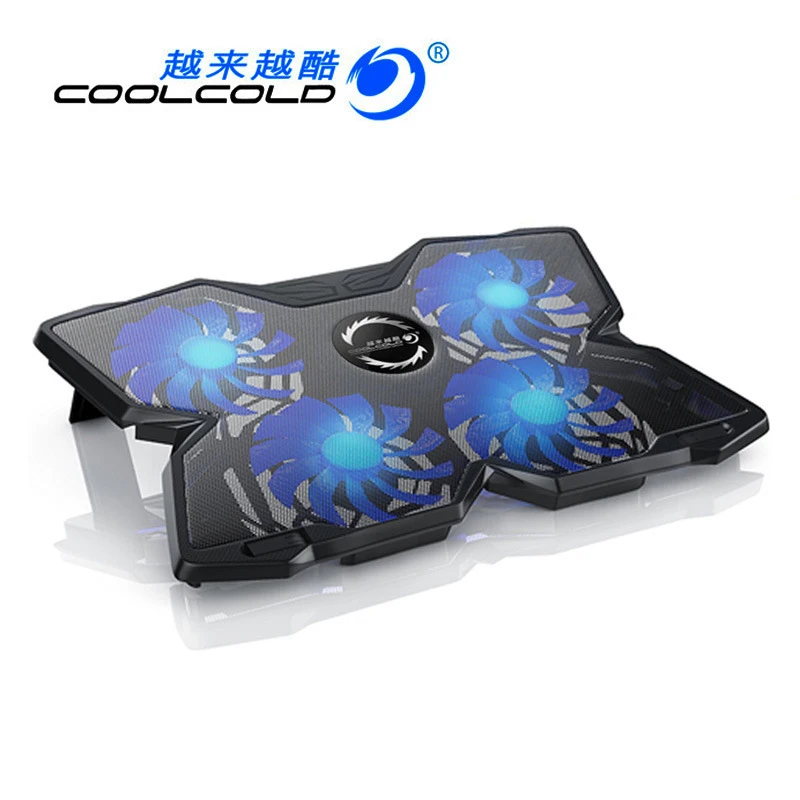Охлаждающая подставка COOLCOLD для ноутбука 12 дюймов 13 14 15 6 17 с 4 вентиляторами 2 USB
