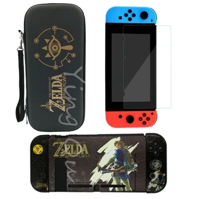 D Новинка, сумка для хранения для переноски пульта Nintendo Switch NS NX+ чехол в виде ракушки+ защита экрана из закаленного стекла+ 2 крышки - Цвет: D
