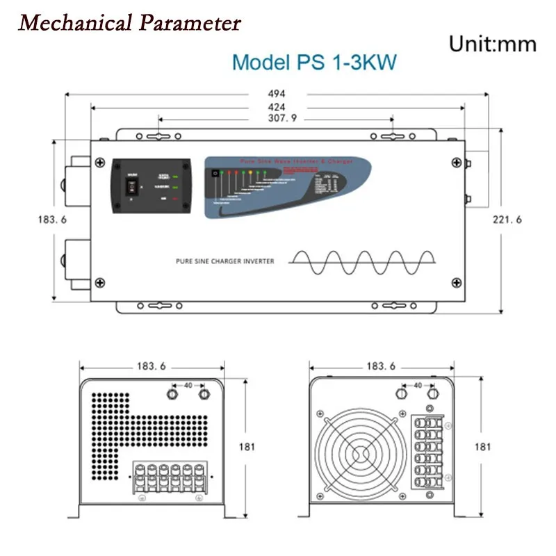 Низкочастотная Синусоидальная волна постоянного тока 6000 Вт постоянный ток 24 В/48