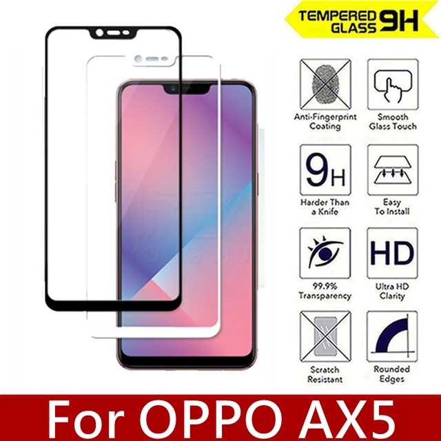 Закаленное стекло 9H для OPPO AX5 полное покрытие защитная пленка Взрывозащищенная