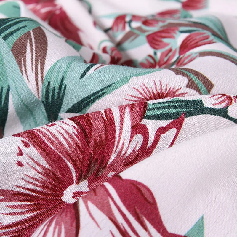 POWKAI повседневные цветочные свободные длинные шифоновые широкие брюки для женщин