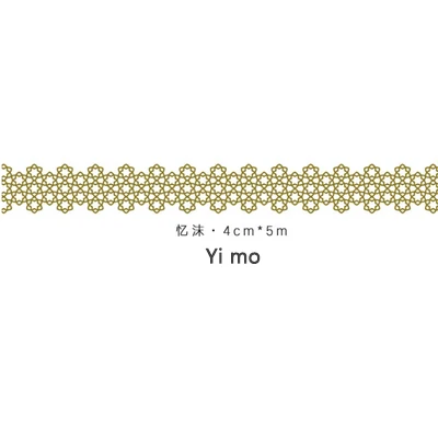 yi mo 4cm Милые полые кружевные прозрачные Васи клейкие Ленты Kawaii базовый Декор маскирующая лента пуля журнал Скрапбукинг DIY стикер Школьные Аксессуары - Цвет: yi mo 4cm