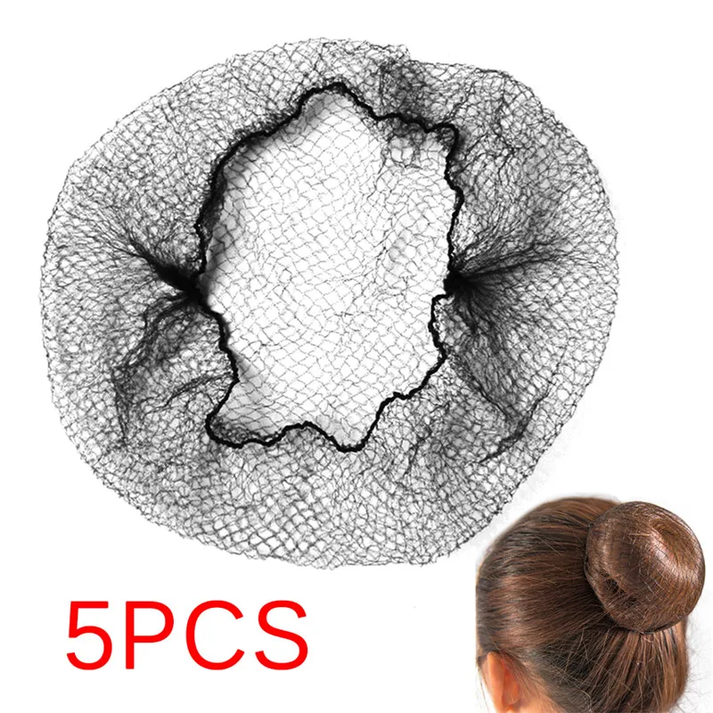

Women Ballet Dance Skating Snoods Hair Net Bun Cover Black 5Pcs