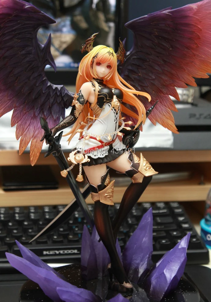 Классическая популярная игра Аниме Rage Of Bahamut Темный ангел Оливия Ани статуя 29 см