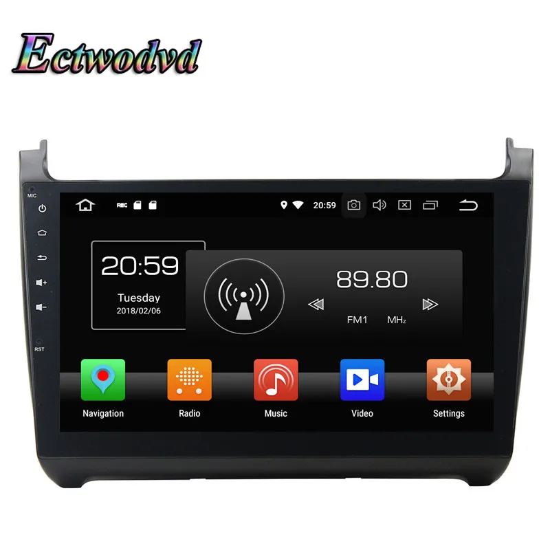 Ectwodvd Octa Core 4G Android 8.0/Quad 7.1 Car DVD GPS Navigation for VW Polo 2015 Radio Tapes | Автомобили и мотоциклы