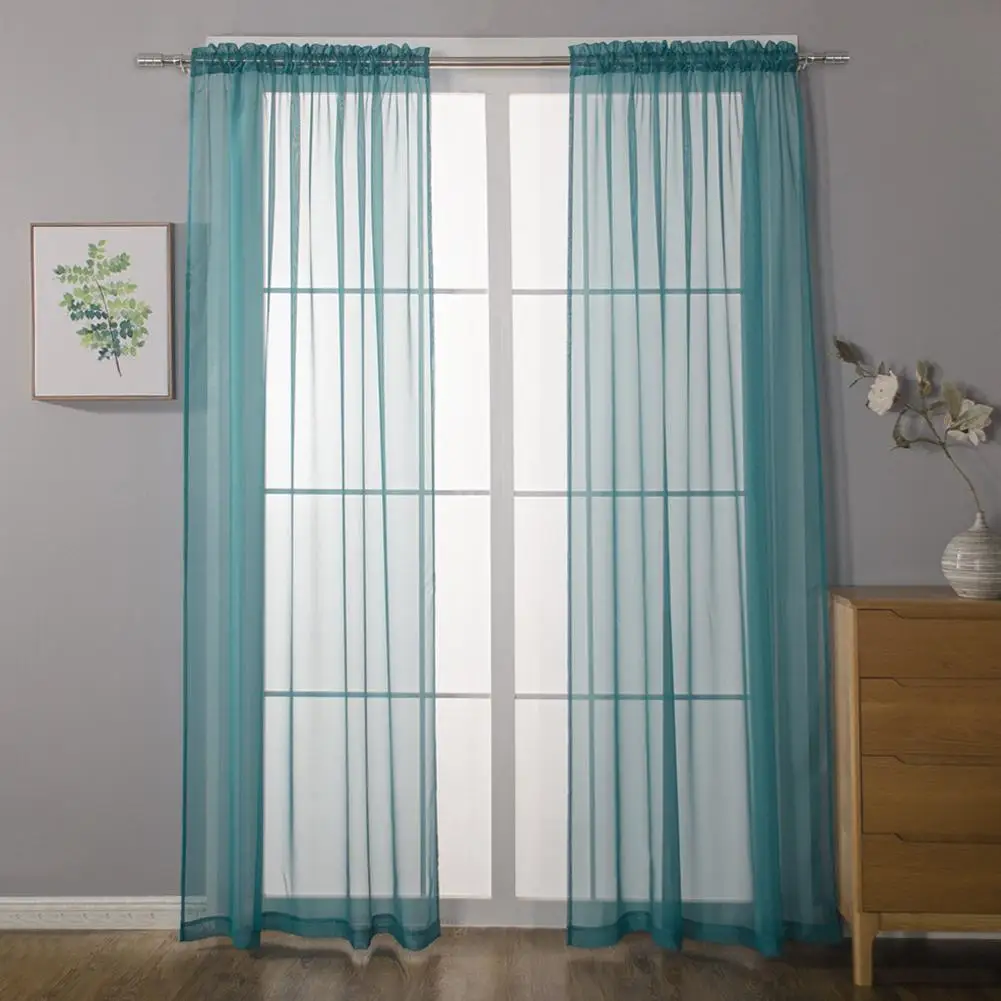 

HobbyLane Solid Color Shading Tulle Curtain for Living Room Home Window Decoration