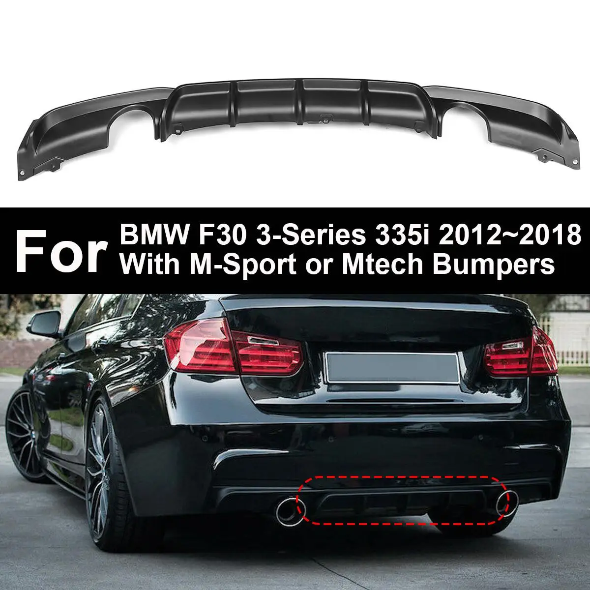 Автомобильная модель для BMW 3 серии F30 M спортивный бампер 2012-2017 Одиночная
