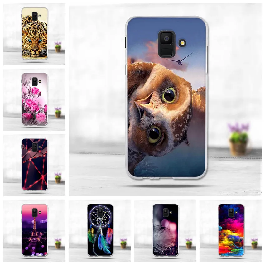 Чехол 5 6 дюйма для Samsung Galaxy A6 2018 прозрачные силиконовые чехлы телефонов чехол с