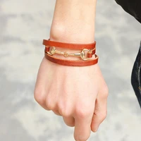 trendy simple multilayer women leather bracelets fashion bracelets bangles for man bangles jewelry hot sale