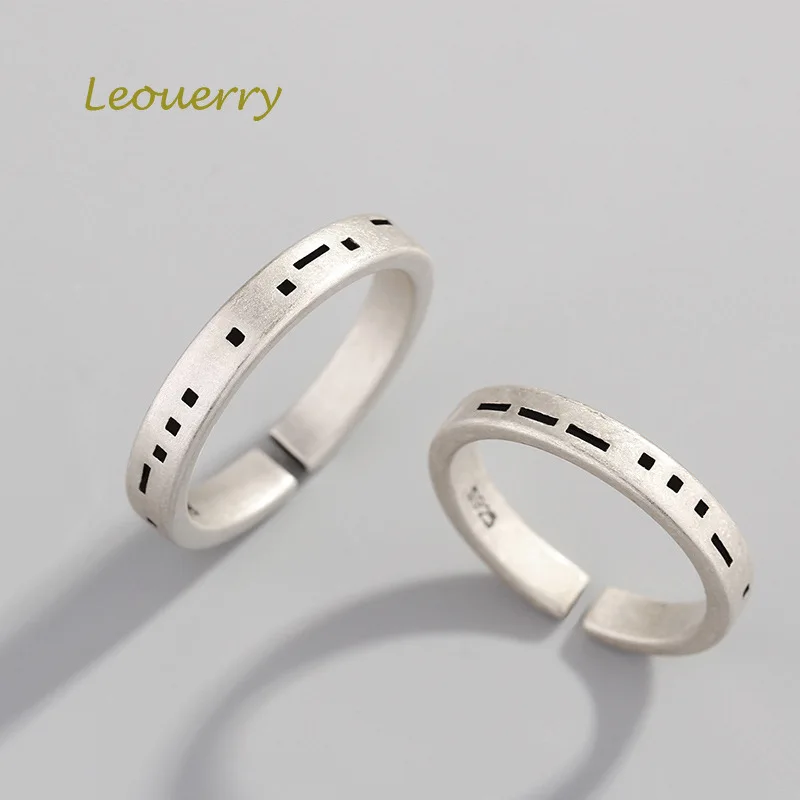 Leouerry * Морс код Love You Forever 925 пробы серебро простой матовая текстура обручальное