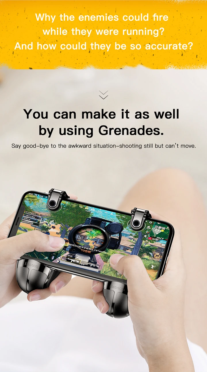 Baseus геймпад для PUBG IOS Android джойстик Джойстик L1 R1 мобильный телефон игровой коврик шутер контроллер триггер огонь кнопка ручка