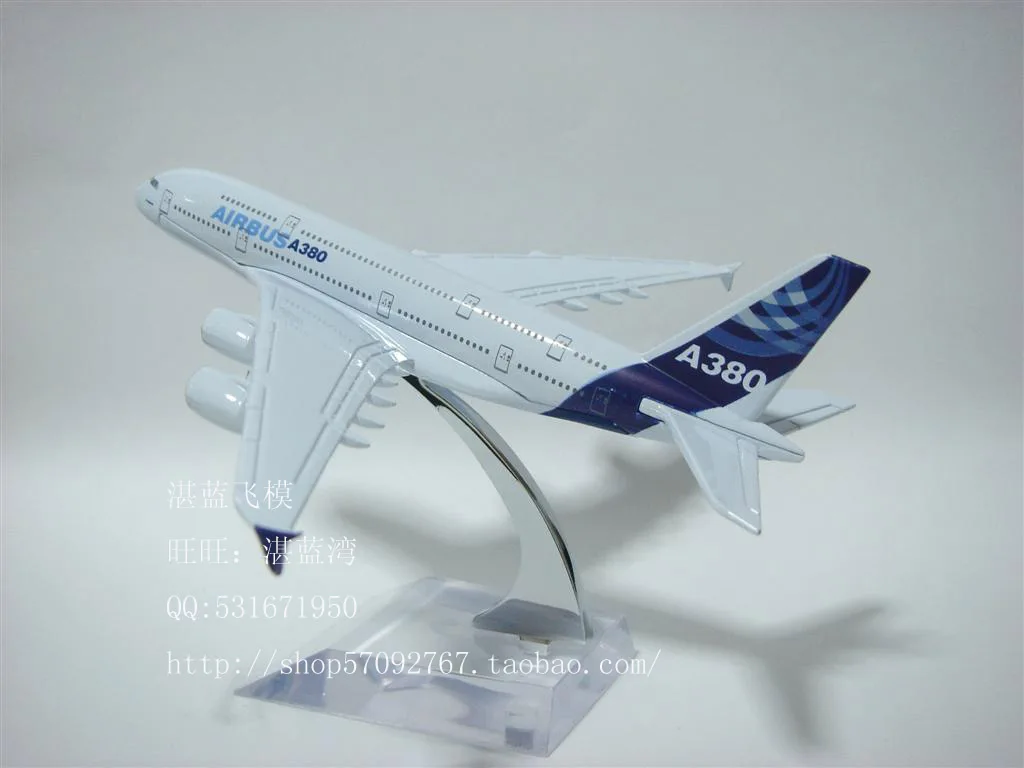 Модель самолета 16 см модель аэробуса A380 для коллекция литых автомобилей