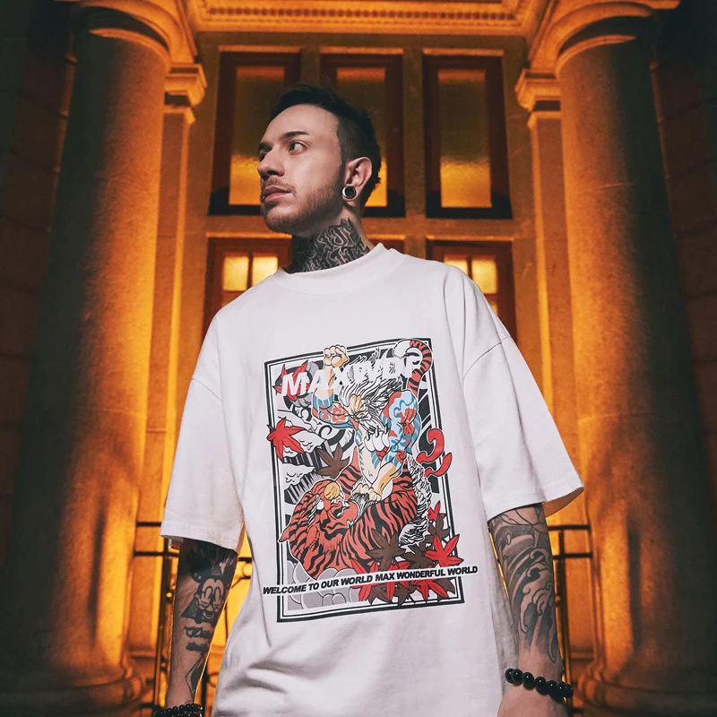 2019 Summer Trend Design Hip Hop Cotton Simple Short-sleeved Shirt Oversized Plus Fat Harajuku Fashion Men's T-shirt Tee | Мужская