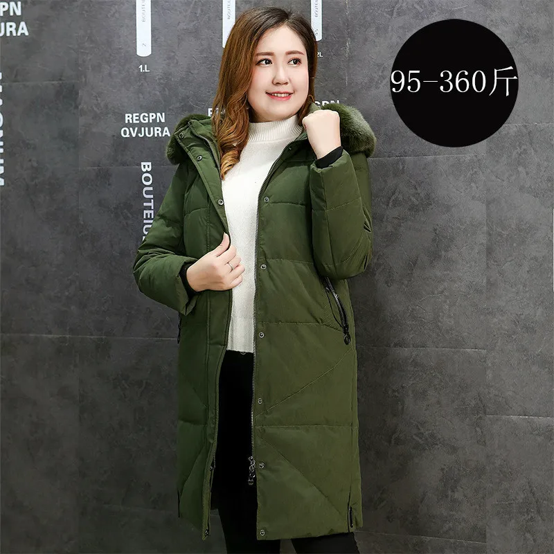 Пуховик женский теплый с капюшоном из хлопка большой размер 6 XL 7XL RE2505|Женские