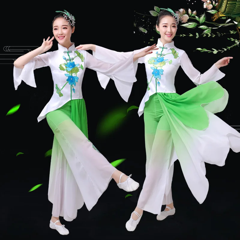 

Традиционные китайские танцевальные костюмы hanfu Женский Древний китайский старинный китайский костюм платье зеленая вышивка hanfu платье